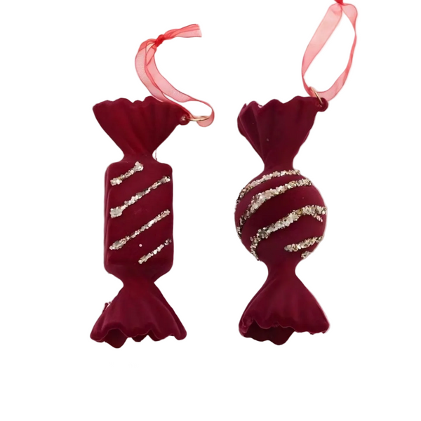 Christmas Red Velvet Door Hanger Decoration Flocked Tree Sprinkle Wreath Ornament Seasonal Decorations