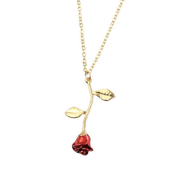 Creative Red Rose Pendant Necklace For Girlfriend Valentine's Day Gift Necklaces & Pendants