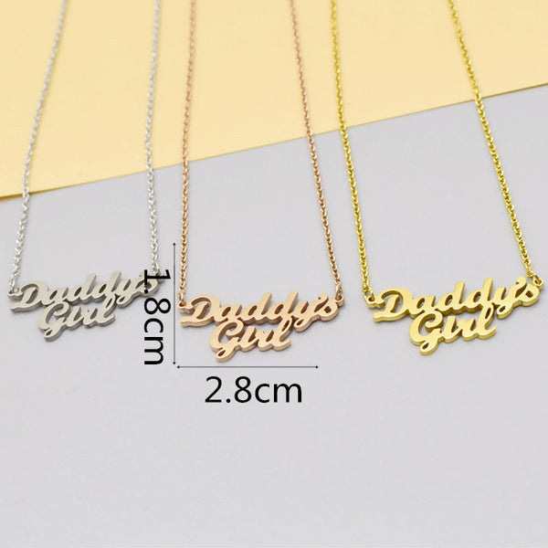 Daddy's Girl Necklace Parent's Daughter Family Member Collarbone Chain Father's Day Gift Necklaces & Pendants