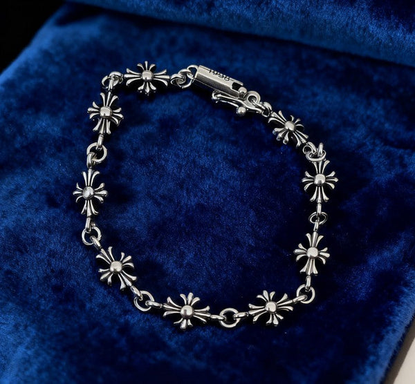 Cross Flower Bracelet Silver Bracelets