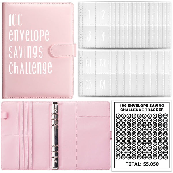 100 Day Challenge Loose Leaf Notebook Couple's Savings Money Envelope Budget Notepad Paper Products