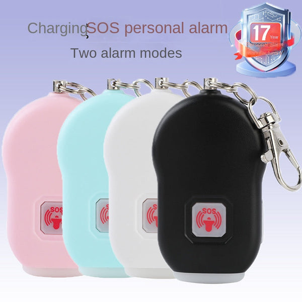 Cross Border New Charging Sos Personal Alarm For Women Self Defense Anti Attack Device With Outdoor Led Light Personal Alarms