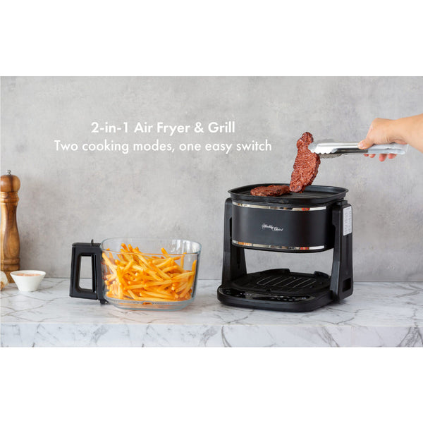 5L 2In1 Air Fryer And Grill 1400W Digital Touch Control Clear Glass Cooking Basket Air Fryers