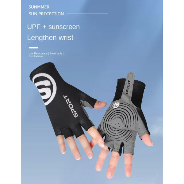 Gloves Elosung Red Breathable Half Finger Cycling Anti Slip Shockproof And Durable For Men & Women