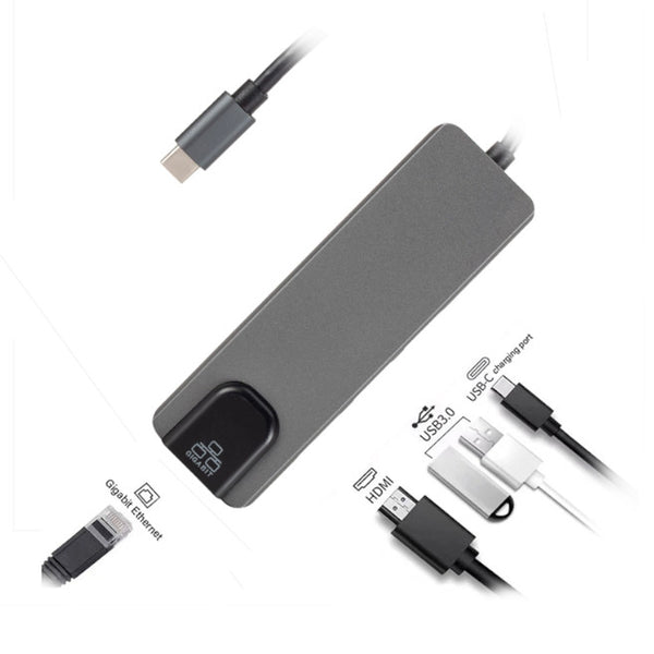 5 In 1 Usb C Hub To Hdmi Compatible Gigabit Ethernet Rj45 Adapter For Macbook Pro Ipad 11 12.9 2018 Thunderbolt 3 Type Usb Cables Hubs & Adapters