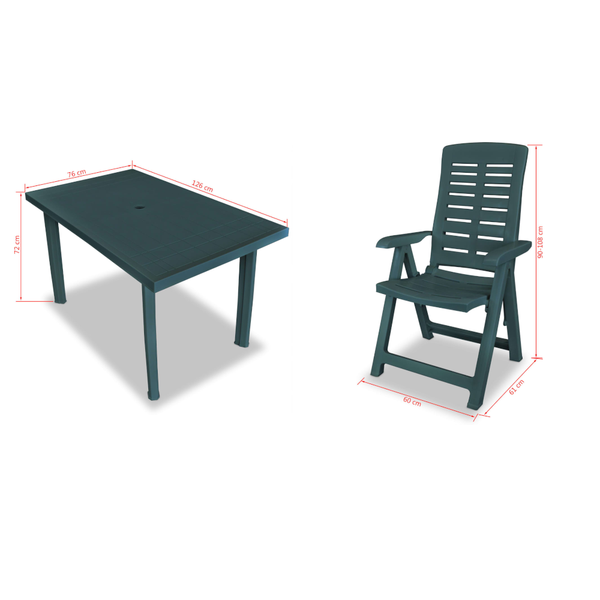 5 Piece Outdoor Dining Set Plastic Green Outdoor Dining Sets