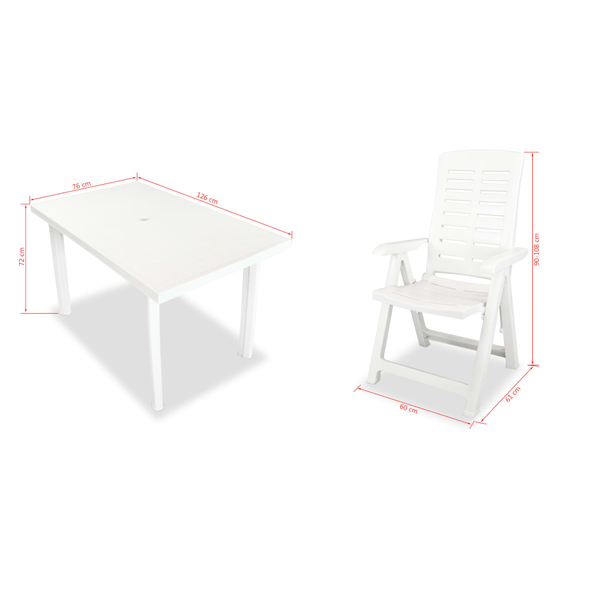 5 Piece Outdoor Dining Set Plastic White Outdoor Dining Sets