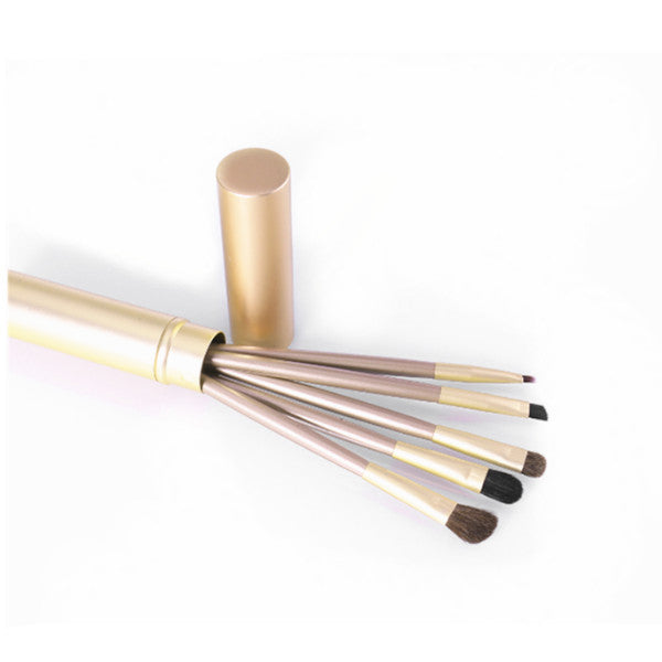 5 Pieces Professional Eyeshadow Brush Makeup Kit Designer Tools Gold