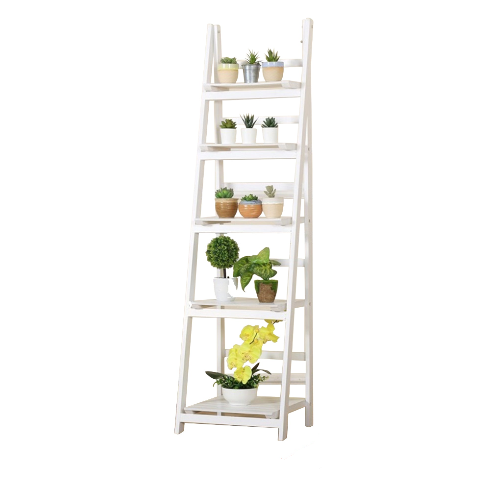 5 Tier Ladder Shelf Stand Storage Book Shelves Shelving Display Rack Bookshelves