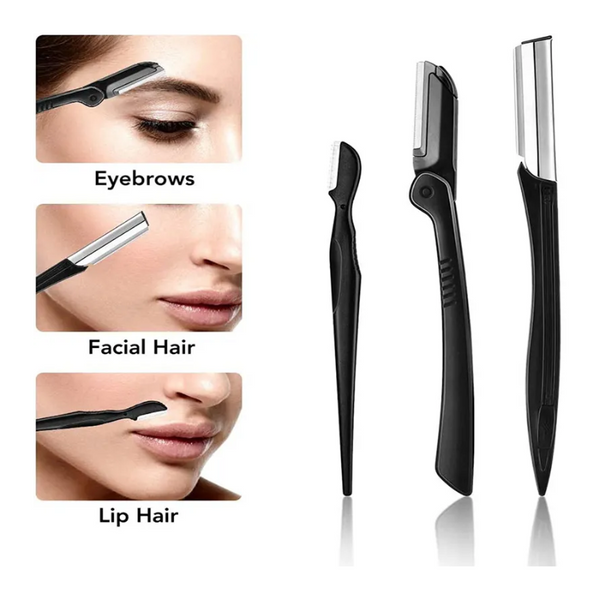 11Pcs Professional Eyebrow Trimming Tool Set Shaping Knife Tweezers Comb Pencil Kit Clippers & Trimmers
