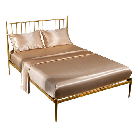 Fitted Sheet Twin Size Camel Luxury Silky Set With Pillow Cases Sheets