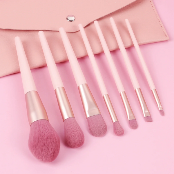 12 Pieces Nude Pink Makeup Kit Beauty Up Tool Loose Powder Concealer Brushes