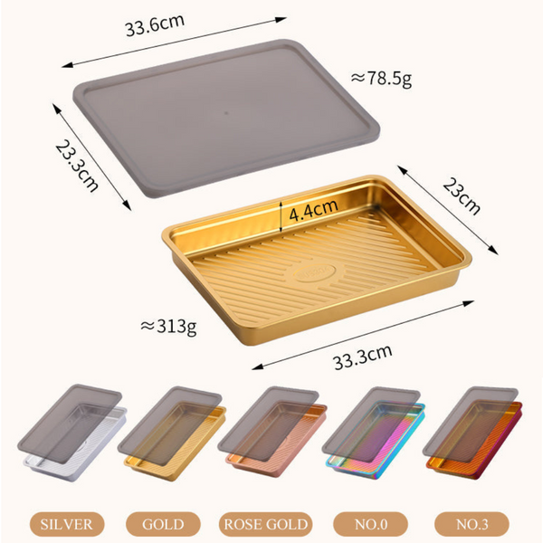 Gold Food Grade Stainless Steel Crisper Box Storage With Lid For Kitchen Organisation Food Storage Containers