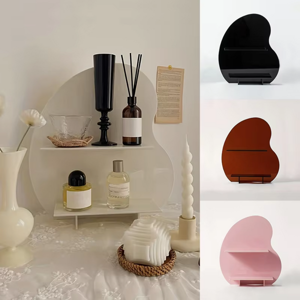 Elosung 40*36*10Cm White Acrylic Desktop Storage Organizer Christmas Aromatherapy Display Shelf For Cosmetics Candles And Decorative Items Makeup Bags