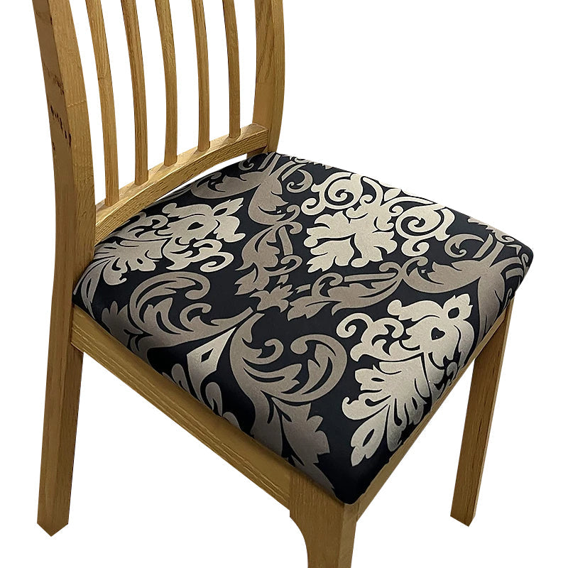 Chair Cover Black Bronze Vine Print Stretch Seat For Dinning Kitchen Slipcovers