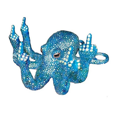 Angry Octopus Middle Finger Creative Decor Sculpture Resin Handicraft Ornaments Sculptures & Figurines