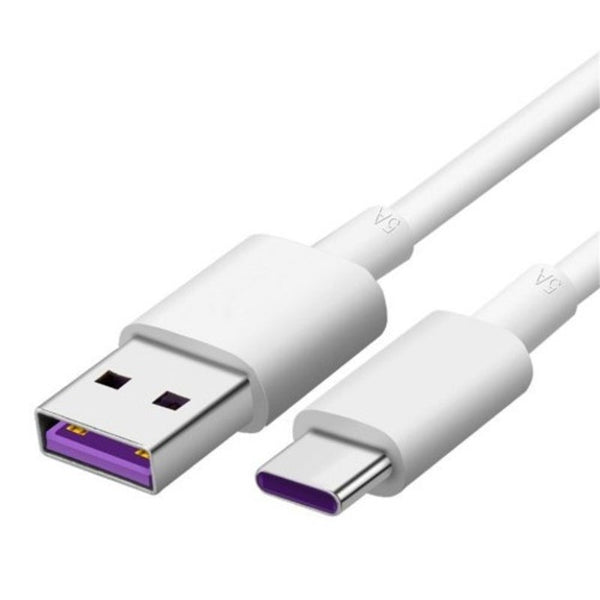 5A Usb Type C Super Charger Cable For Huawei P30 / Pro P20 Mate20 2Pcs White Cables & Adapters