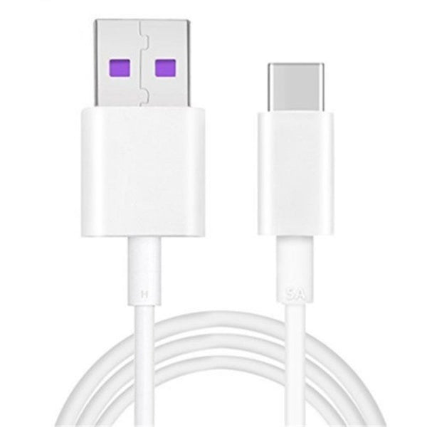 5A Usb Type C Super Charger Cable For Huawei P30 / Pro P20 Mate20 2Pcs White Cables & Adapters