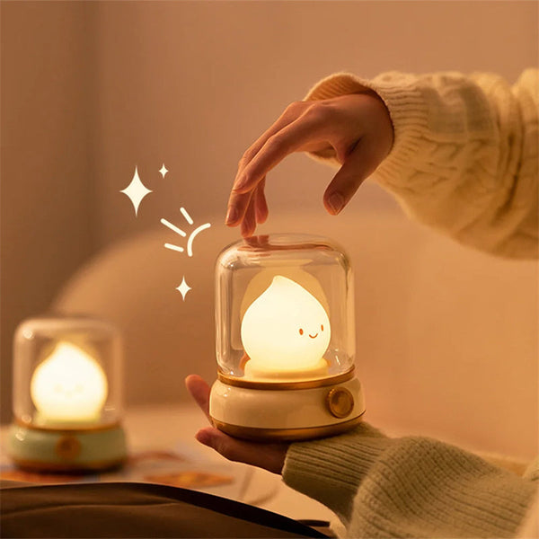 Retro Small Night Lamp Mini Desktop Led Portable Cartoon Table Lamps