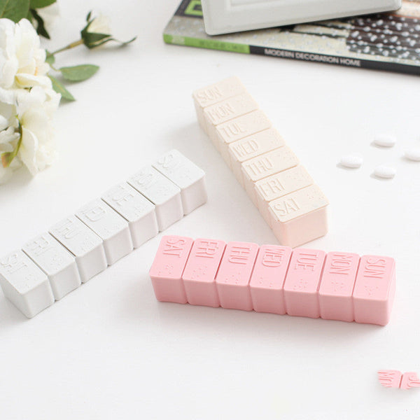 2Pcs Seven Grid Portable Pill Box Pill Boxes