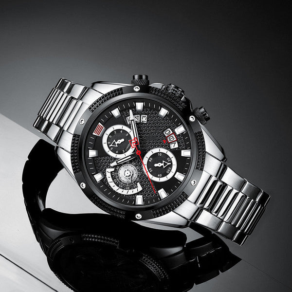 Veile Studios Mens Fashion Sports Waterproof Multifunctional Large Dial Quartz Watch Stylish Watches