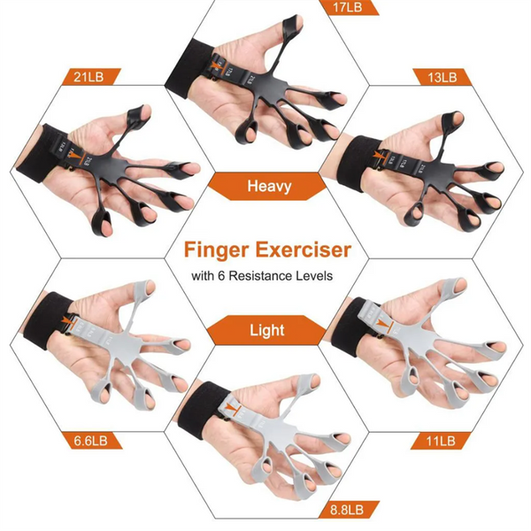 Silicone Grip Finger Exerciser Strength Stretcher Fitness Training Tool Hand Grippers