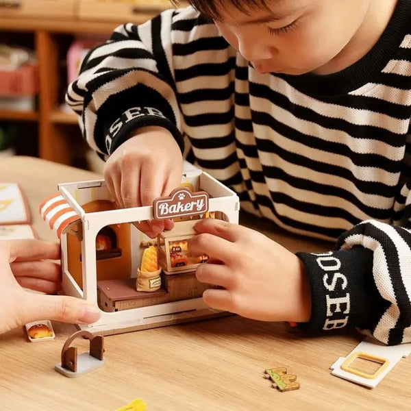 Robotime Rolife Food Box Shop Diy Miniature House Kit For Children And Kids Doll Houses