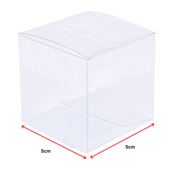 10 Pack Of 5Cm Clear Pvc Plastic Folding Packaging Small Rectangle/Square Boxes For Wedding Jewelry Gift Party Favor Model Candy Chocolate Soap Favour