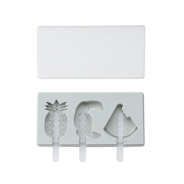 Silicone Animals Shapes Ice Cream Mold With Lid Ice Cubes Trays & Moulds