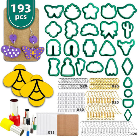 193Pc Polymer Ear Ring Clay Cutter Mould Pottery Tools & Sets
