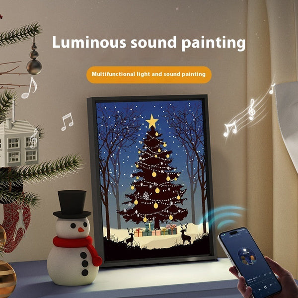 Luminous Christmas Tree Painting Bluetooth Ornaments Decor Seasonal Decorations