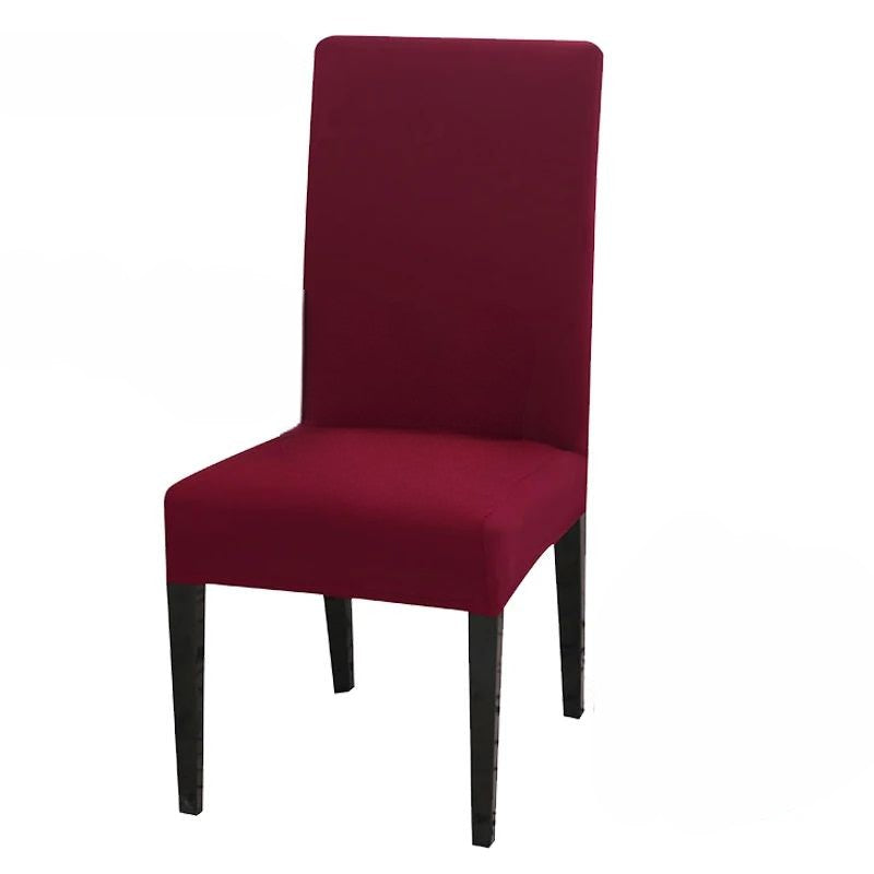 Chair Cover Wine Red Anti Dirt Waterproof Elastic Material For Dining Room Slipcovers