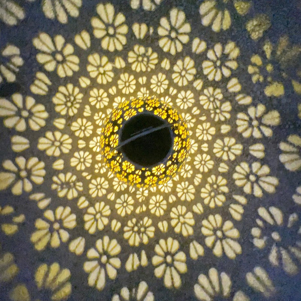 Lamps Led Moroccan Wrought Iron Solar Projection Lantern Hanging Lights