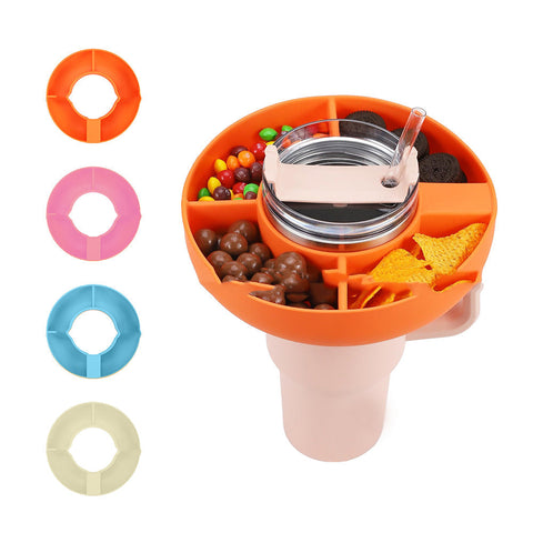 Platters Silicone Snack Cup 40 Oz Reusable Container Compartment Platter Tray