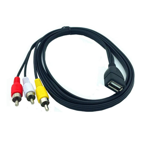 1.5M Usb Female To 3 Rca Phono Av Cable Lead Pc Tv Aux Audio Video Adapter Video Cables & Adapters