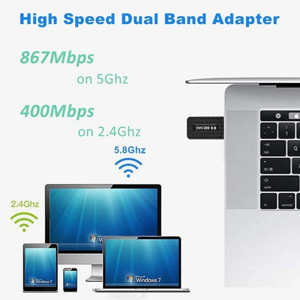 5Ghz Wifi Adapter Usb 3.0 Fi Antenna Ethernet For Pc Laptop 1300M Dongle Long Range Network Card Receiver