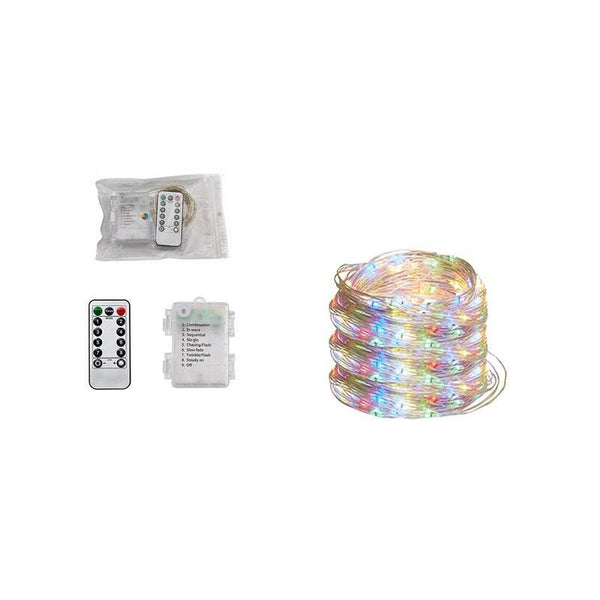 Indoor 5M / 10M 20M 30M Copper Wire With Remote Controller Battery Powered String Lights