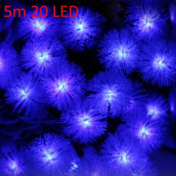 5M 20 Led Solar String Light For Xmas Party Blue Seasonal Decorations