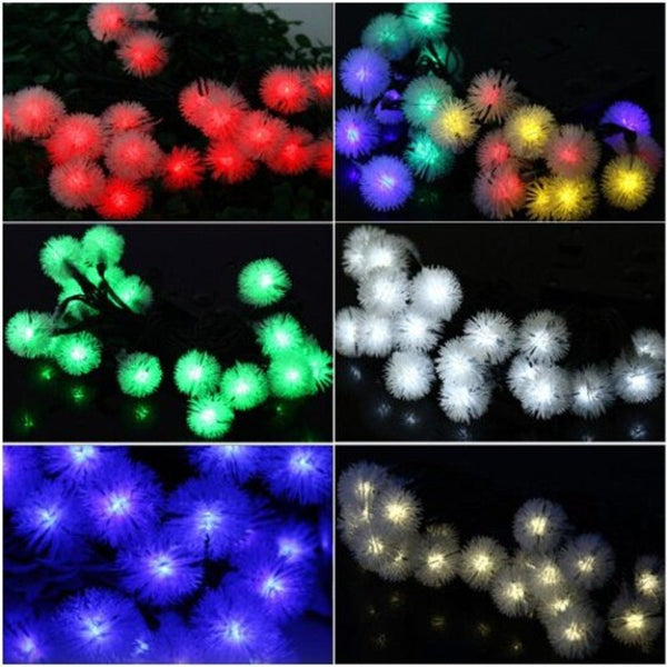 5M 20 Led Solar String Light For Xmas Party Blue Seasonal Decorations