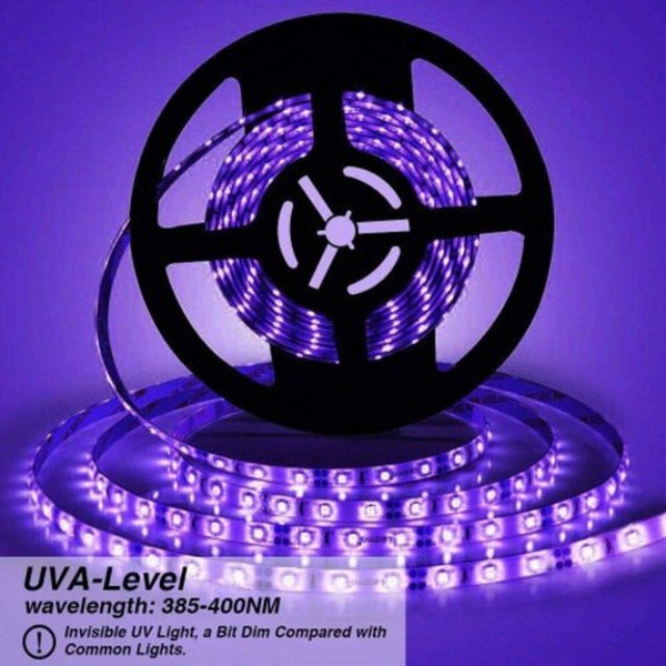 5M 24W Deepdream Black Light Uv 395 400Nm 3528 Smd Flexible Led Strip Dc12v Purple Meters String Lights