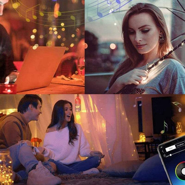 Indoor 5M 50Led Phone Bluetooth App Control String Lights