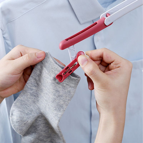 5Pc Travel Folding Hanger Multi Functional Non Slip Camping Clothing Magic Drying Hangers Storage Clothes Hangers