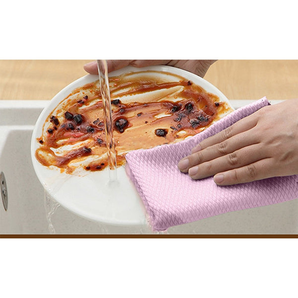 5 Pieces/10 Fish Scale Microfiber Cleaning Cloths Glass Delicate Surface Cleaning Towels & Cloths