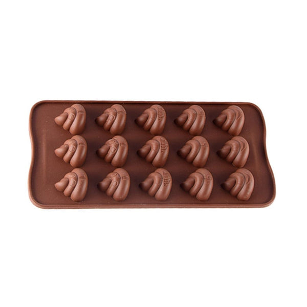 5Pcs 15 Grid Stool Poop Shaped Mold Silicone Chocolate Pudding Pastry Ice Tray Ice Cubes Trays & Moulds