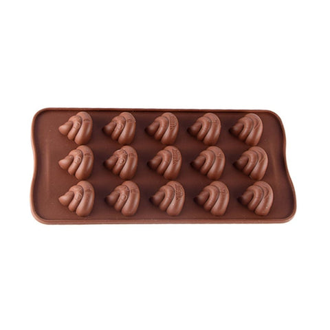 5Pcs 15 Grid Stool Poop Shaped Mold Silicone Chocolate Pudding Pastry Ice Tray Ice Cubes Trays & Moulds