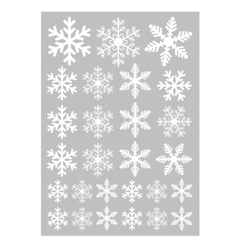 5Pcs Christmas White Snowflake Stickers Window Glass Wall Decal Decoration