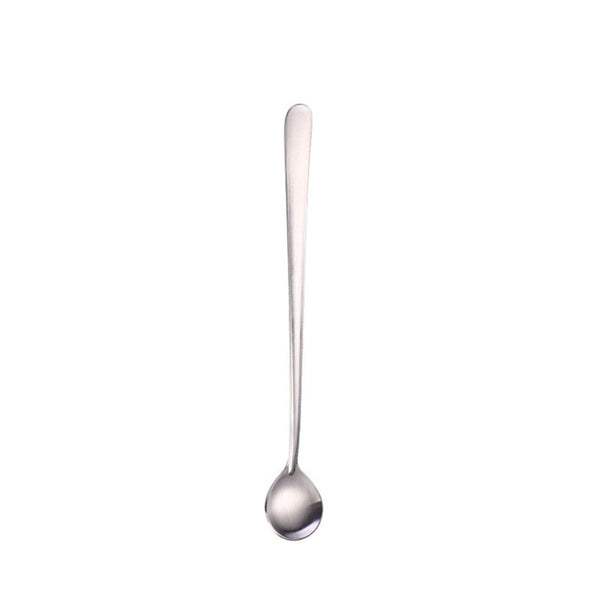 5Pcs Long Handled Stainless Steel Coffee Spoon Ice Cream Dessert Tea For Picnic Kitchen Accessories