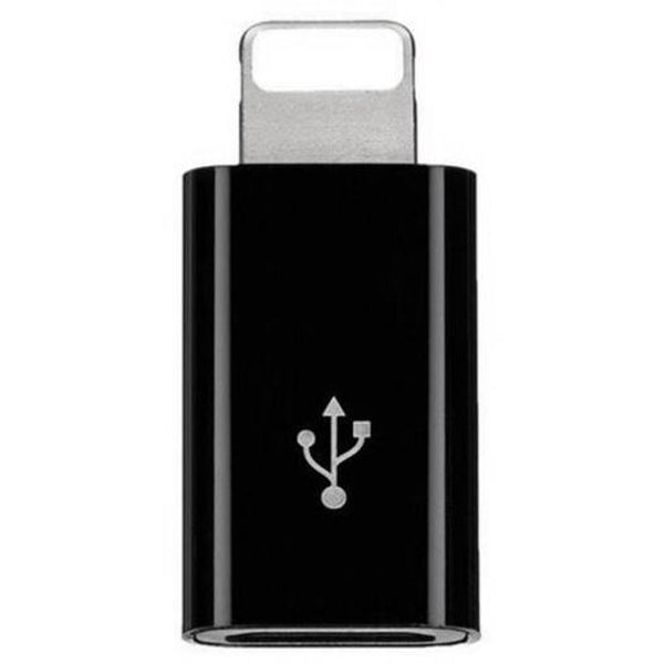 5Pcs Micro Usb To 8 Pin Adapter For Iphone X / Plus 7 6 6S Black Cables & Adapters