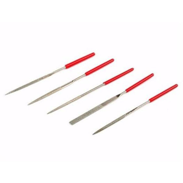 5Pcs Needle Kit Carving Jewelry Diamond Glass Stone Wood Craft Tool Red Files