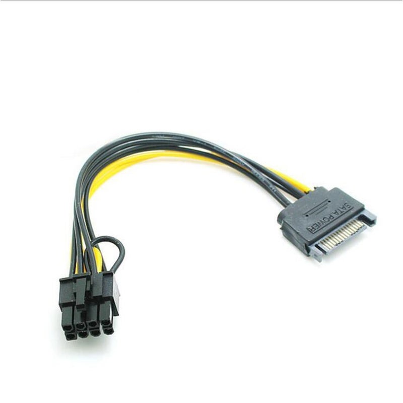 5Pcs 15Pin Sata Male To 8Pin62 Pci E Power Supply Cable 20Cm 18Awg Wire For Graphic Card Power Cables & Connectors